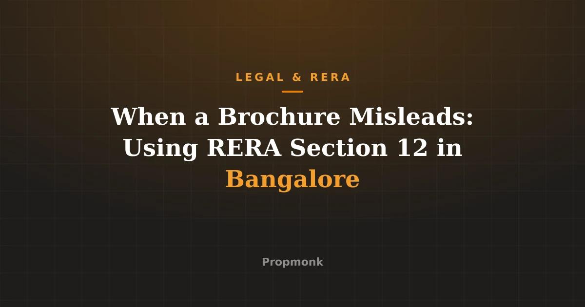 When a Brochure Misleads: Using RERA Section 12 in Bangalore