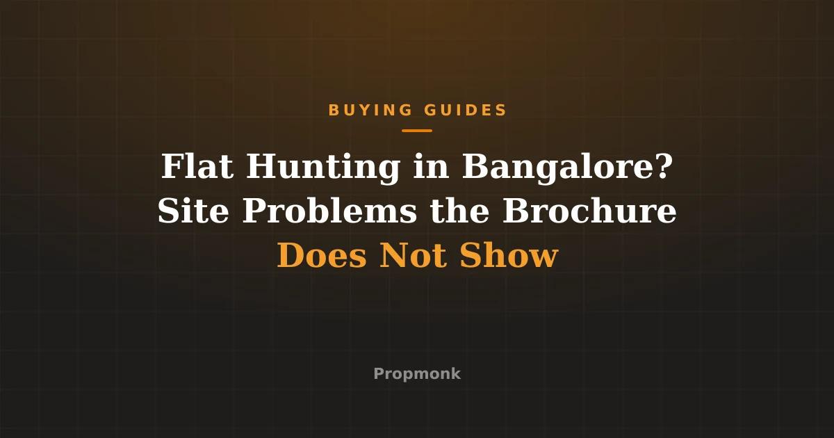 Flat Hunting in Bangalore? Site Problems the Brochure Does Not Show